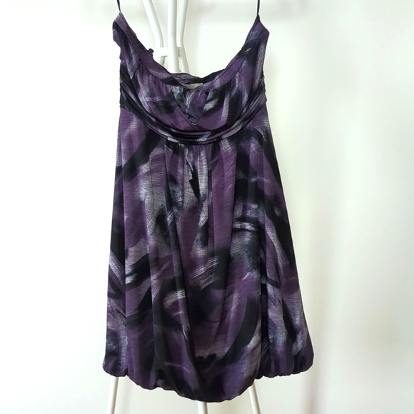 Strapless Dress; RW&Co, Medium, Purple/Black/White - Picture 1 of 2